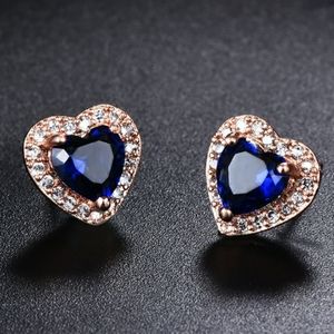 Rose Gold Heart Studs